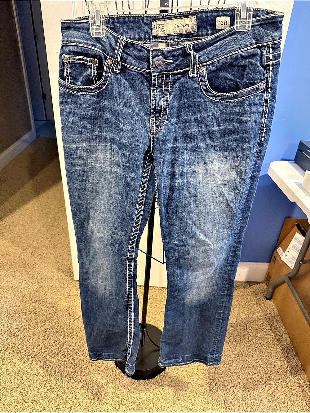 BKE Denim Culture Bootcut Boot Jeans in Blue Waist 32R